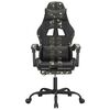 vidaXL Chaise de jeu pivotante repose-pied Noir camouflage Similicuir