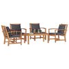 vidaXL Ensemble de canap&eacute; de jardin 5 pcs Naturel Bois de teck massif