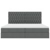 vidaXL Lit avec rangement et matelas Gris fonc&eacute; 200 x 200 cm Polyester