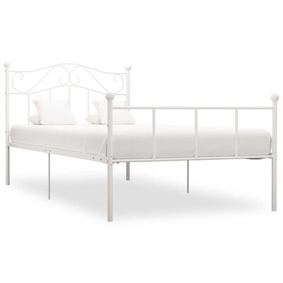 vidaXL Cadre de lit sans matelas blanc métal 90x200 cm