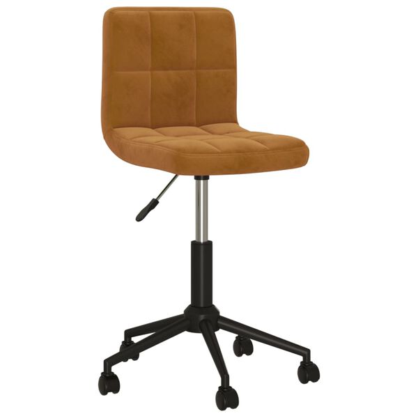 vidaXL Chaise pivotante de salle &agrave; manger Marron Velours