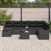 vidaXL Ensemble de canap&eacute; de jardin avec coussin 9 pcs Noir Poly rotin