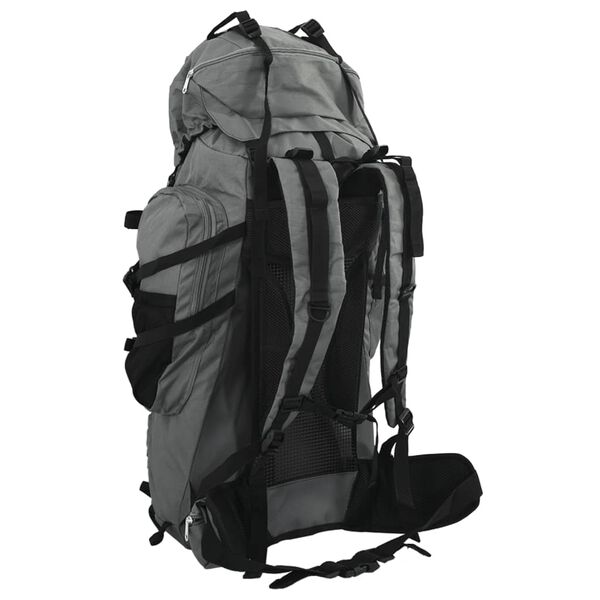 vidaXL Sac &agrave; dos de randonn&eacute;e gris 100 L tissu oxford