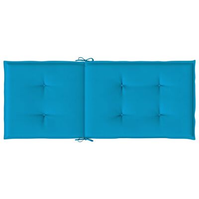 vidaXL Coussins de chaise de jardin à dossier haut lot de 4 bleu tissu