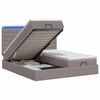 vidaXL Lit coffre avec matelas et LED Taupe 160 x 200 cm Tissu