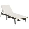 vidaXL Chaise longue avec coussin marron r&eacute;sine tress&eacute;e