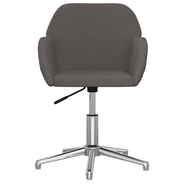 vidaXL Chaises pivotantes &agrave; manger lot de 2 Gris fonc&eacute; Tissu