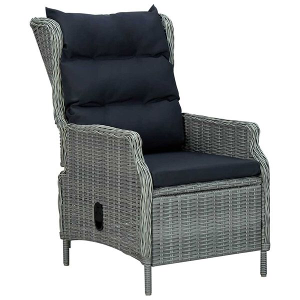 vidaXL Ensemble &agrave; manger 9 pcs avec coussins r&eacute;sine tress&eacute;e gris clair