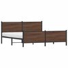 vidaXL Cadre de lit en m&eacute;tal sans matelas ch&ecirc;ne marron 183x213 cm