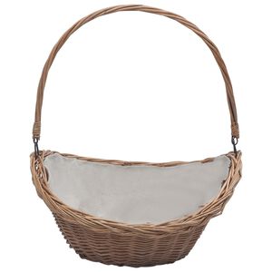 vidaXL Panier &agrave; bois de chauffage avec poign&eacute;e 57x46,5x52 cm Marron