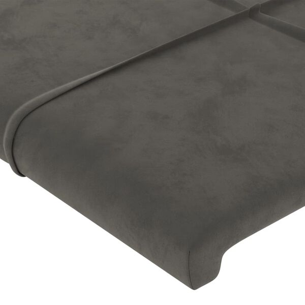 vidaXL T&ecirc;te de lit Gris fonc&eacute; 160 x 5 x 118/128 cm Velours