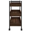 vidaXL Chariot de cuisine ch&ecirc;ne marron 50x30x70 cm bois d'ing&eacute;nierie