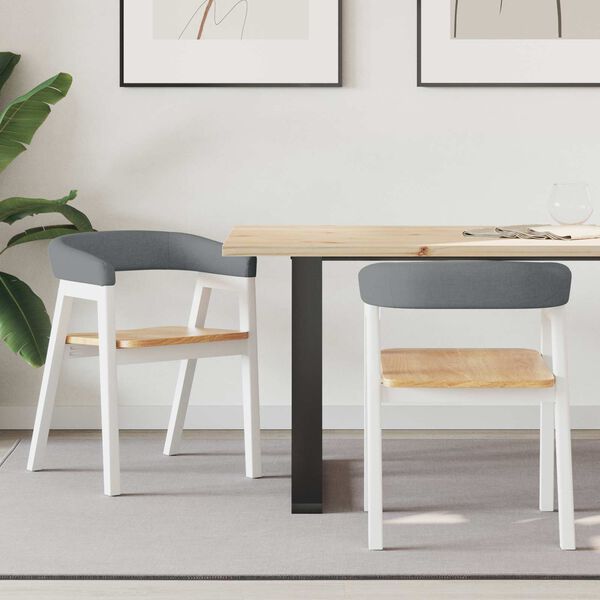 vidaXL Chaises de salle &agrave; manger 2 pcs Blanc 54 x 57 x 73 cm