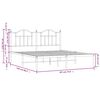 vidaXL Cadre de lit m&eacute;tal sans matelas et t&ecirc;te de lit blanc 183x213 cm