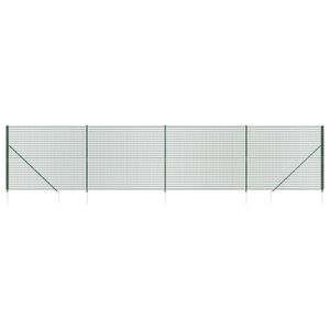 vidaXL Cl&ocirc;ture en treillis m&eacute;tallique et piquet d'ancrage vert 2x10m