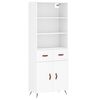 vidaXL Buffet haut Blanc 69,5x34x180 cm Bois d'ing&eacute;nierie