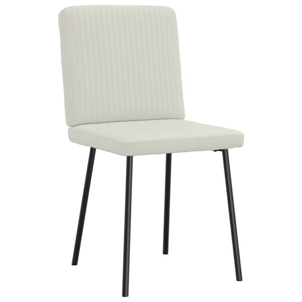vidaXL Chaises &agrave; manger lot de 2 Cr&egrave;me Velours
