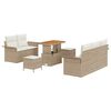 vidaXL Ensemble de canap&eacute; de jardin 8 pc Beige polyrotin