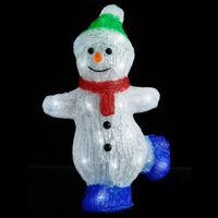 vidaXL Silhouette de bonhomme de neige de Noël LED Acrylique 30 cm