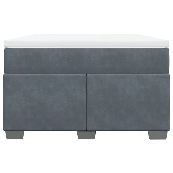 vidaXL Sommier &agrave; lattes de lit et matelas Gris fonc&eacute; 120x200cm Velours