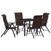 vidaXL Ensemble de salle &agrave; manger pour jardin 5 pcs Marron