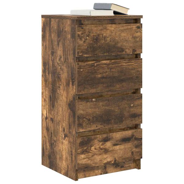 vidaXL Buffet ch&ecirc;ne fum&eacute; 37,5x35x76 cm bois d'ing&eacute;nierie