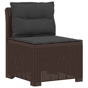 vidaXL Canap&eacute; de jardin 1 place avec coussins look rotin PP Marron