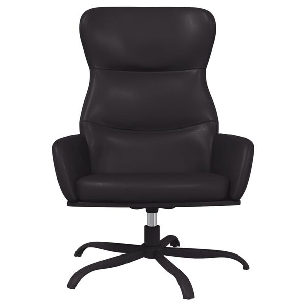 vidaXL Chaise de relaxation avec tabouret Noir Similicuir