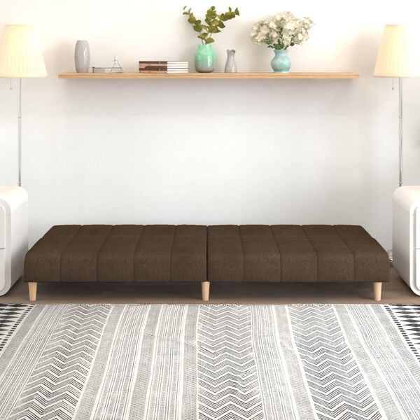 vidaXL Canap&eacute;-lit &agrave; 2 places Marron Tissu
