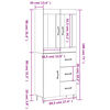 vidaXL Buffet haut Sonoma gris 69,5x34x180 cm Bois d'ing&eacute;nierie