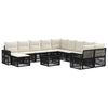vidaXL Ensemble de canap&eacute; de jardin 12 pc Noir et blanc cr&egrave;me