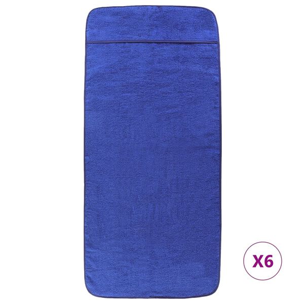 vidaXL Serviettes de plage 6 pcs bleu royal 60x135 cm tissu 400 GSM