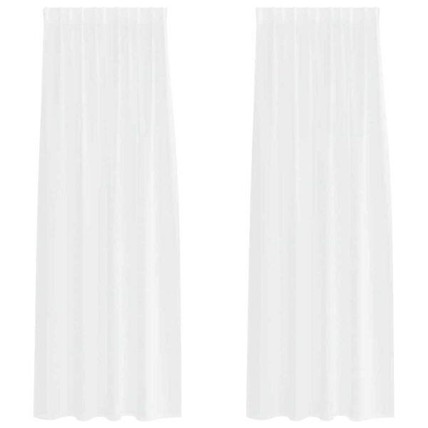 vidaXL Rideau en Voile 2 pcs Blanc 245 x 140 cm Polyester