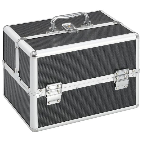 vidaXL Mallette &agrave; maquillage 22x30x21 cm Noir Aluminium