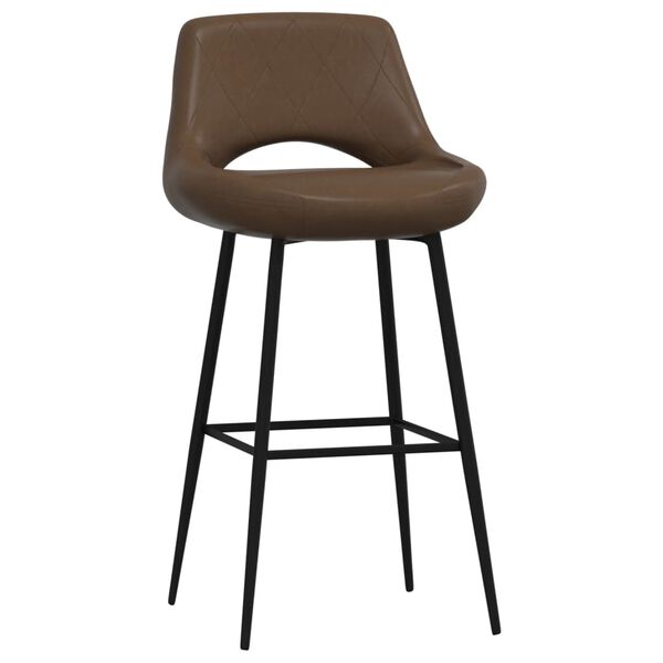 vidaXL Tabouret de bar Marron fonc&eacute; Similicuir