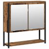 vidaXL Ensemble de mobilier de salle de bain avec &eacute;tag&egrave;re 2 pcs Marron