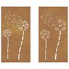 vidaXL Décorations murales de jardin 2pcs 105x55 cm design de fleur
