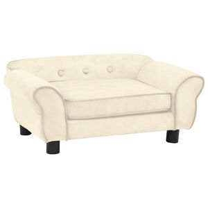 vidaXL Canap&eacute; pour chien Cr&egrave;me 72x45x30 cm Peluche