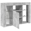 vidaXL Meuble TV LED d'Angle Gris b&eacute;ton 100x40x68cm Bois d'ing&eacute;nierie
