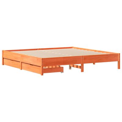 vidaXL Cadre de lit sans matelas cire marron 200x200cm bois pin massif