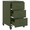 vidaXL Table de chevet vert olive 36x39x59 cm acier
