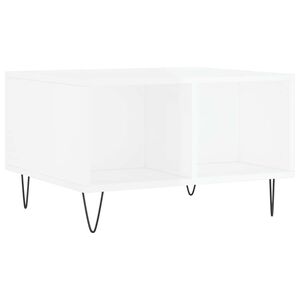 vidaXL Table basse Blanc brillant 60x50x36,5 cm Bois d'ing&eacute;nierie