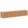 vidaXL Jardini&egrave;re sur&eacute;lev&eacute;e Marron Clair 400 x 80 x 77 cm