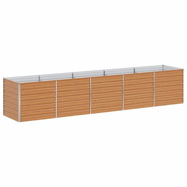 vidaXL Jardini&egrave;re sur&eacute;lev&eacute;e Marron Clair 400 x 80 x 77 cm