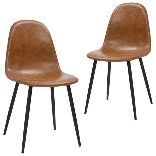 vidaXL Chaises &agrave; manger lot de 2 45x53,5x83 cm marron brillant