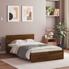 vidaXL Cadre de lit avec t&ecirc;te de lit et LED ch&ecirc;ne marron 120x190 cm