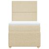 vidaXL Sommier &agrave; lattes de lit avec matelas Cr&egrave;me 80x200 cm Tissu