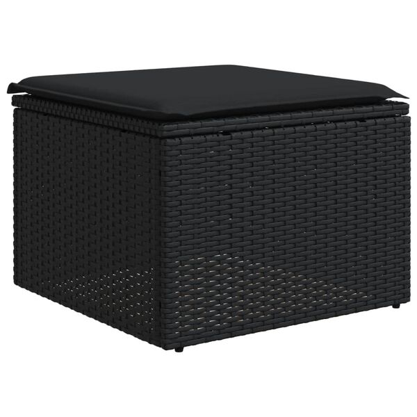 vidaXL Salon de jardin 11 pcs avec coussins noir r&eacute;sine tress&eacute;e