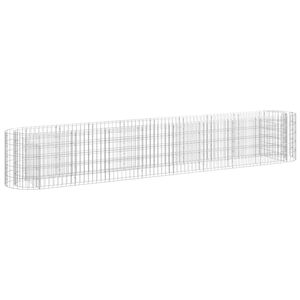 vidaXL Lit sur&eacute;lev&eacute; &agrave; gabion Fer galvanis&eacute; 330x50x50 cm