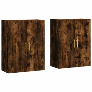 vidaXL Armoires murales 2 pcs ch&ecirc;ne fum&eacute; 69,5x34x90 cm